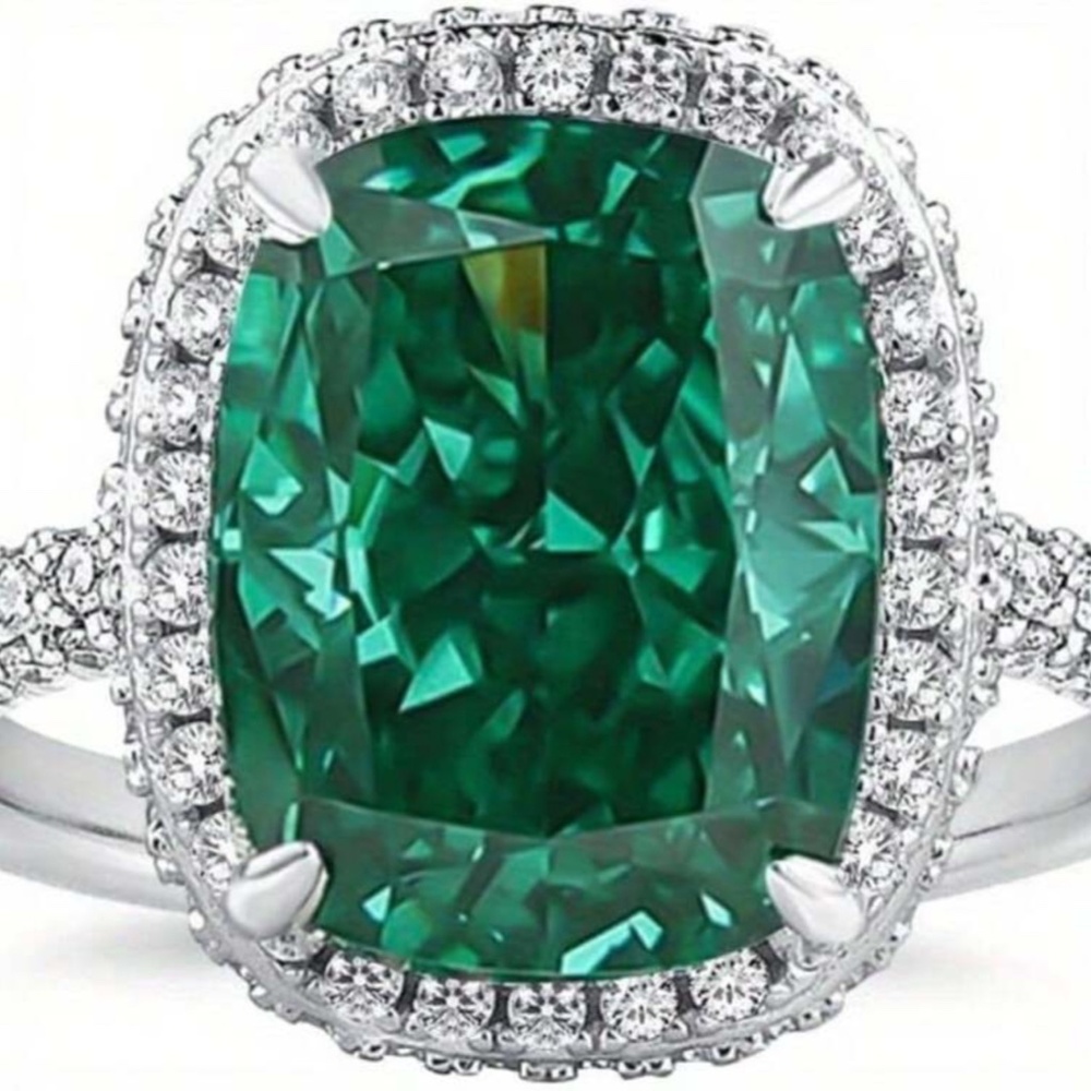 Rectangular Diamond Bridal Ring - image 2